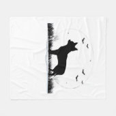 Couverture Polaire Chihuahua Chien - Halloween Moon Silhouette Classi (Devant (Horizontal))