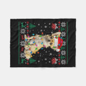 Couverture Polaire Chihuahua Christmas Père Noël Ugly Sweater Amoureu (Devant (Horizontal))