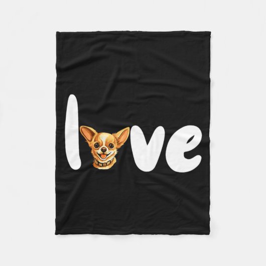 Couverture Polaire Chihuahua Dog Love For Valentines Day (Devant)