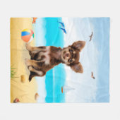 Couverture Polaire Chihuahua Dog sur la plage (Devant (Horizontal))