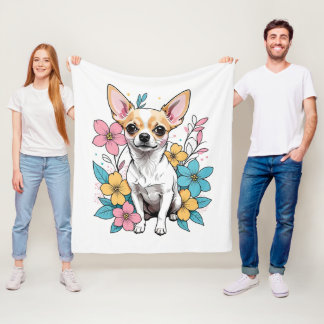 Couverture Polaire Chihuahua du printemps