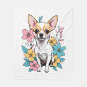 Couverture Polaire Chihuahua du printemps (Devant)