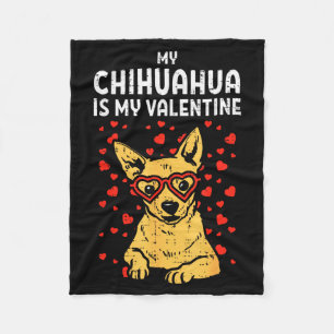 Couverture Polaire Chihuahua est mon Saint-Valentin Chiwawa de la Sai