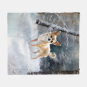 Couverture Polaire Chihuahua Laisser neiger Noël (Devant (Horizontal))