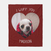 Couverture Polaire Chihuahua mignon wua vous aimez Saint Valentin pho (Devant)