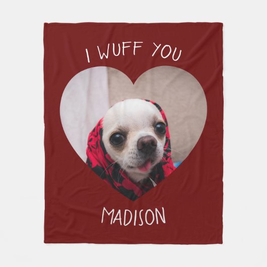 Couverture Polaire Chihuahua mignon wua vous aimez Saint Valentin pho (Devant)