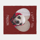 Couverture Polaire Chihuahua mignon wua vous aimez Saint Valentin pho (Devant (Horizontal))