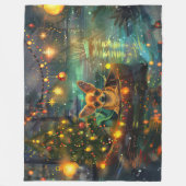 Couverture Polaire Chihuahua Noël Festive Voyage (Devant)