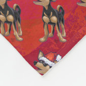 Couverture Polaire Chihuahua Noël sur Rouge (Coin)
