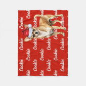 Couverture Polaire Chihuahua Père Noël Chien avec un nom personnalisé (Devant)