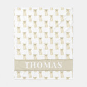 Couverture Polaire Chihuahua personnalisé (Long Haired, Fawn) (Devant)