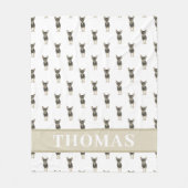 Couverture Polaire Chihuahua personnalisé (noir et bronze) (Devant)