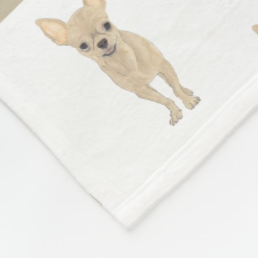 Couverture Polaire Chihuahua Personnalisé (Poil Court, Fawn Tan) (Coin)