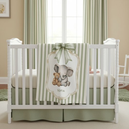 Couverture Polaire childrens Sweet Elephant Teddy Bear Friends 