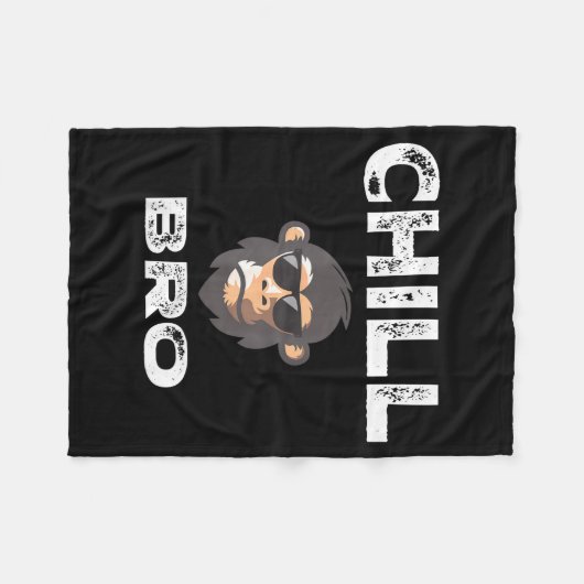 Couverture Polaire Chill Bro - Funny Monkey With Cool Slogan Gift (Devant (Horizontal))
