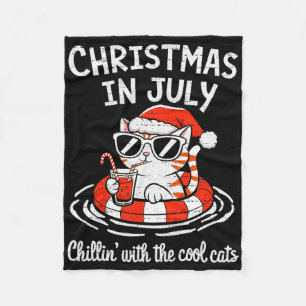 Couverture Polaire Chillin Cool Cats Noël en Juillet Kitty Meowy Xm