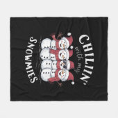 Couverture Polaire Chillin de Noël Snowman avec mes neiges Cadeau (Devant (Horizontal))