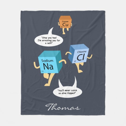Couverture Polaire Chimie Éléments de tableau périodique amusant (Devant)