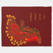 Couverture Polaire Chine Dragon rouge et or design (Devant (Horizontal))