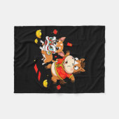 Couverture Polaire Chinese Horse Chihuahua Funny Kid Mens Womens Happ (Devant (Horizontal))