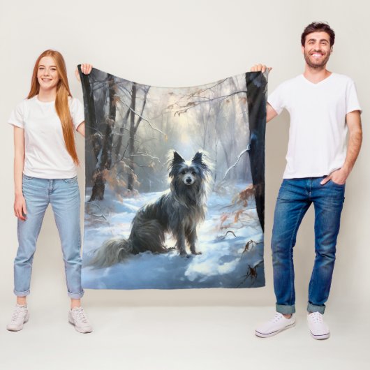 Couverture Polaire Chinois Crested Laisser Il Neige Noël (En situation)