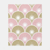 Couverture Polaire chinois rose et laiton Semi-cercle Motif vague (Devant)