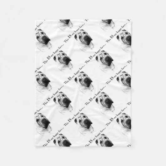 Couverture Polaire Chinois Shar Pei Joyeux Visage (Devant)