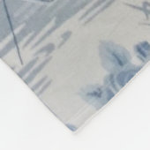 Couverture Polaire Chinoiserie bleue et blanche Oriental (Coin)