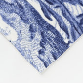 Couverture Polaire Chinoiserie bleue et blanche Oriental (Coin)