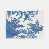 Couverture Polaire Chinoiserie bleue et blanche Oriental (Devant (Horizontal))