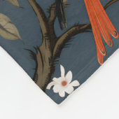 Couverture Polaire Chinoiserie florale sur Denim Blue (Coin)