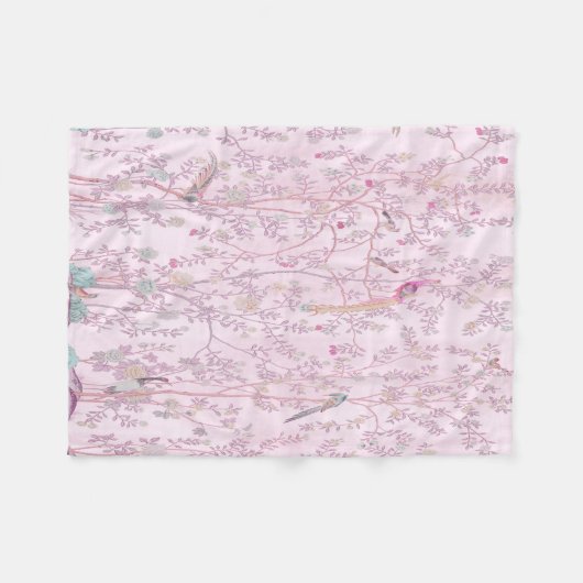 Couverture Polaire Chinoiserie rose (Devant (Horizontal))