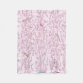 Couverture Polaire Chinoiserie rose (Devant)