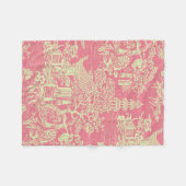 Couverture Polaire Chinoiserie rose (Devant (Horizontal))