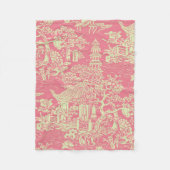 Couverture Polaire Chinoiserie rose (Devant)