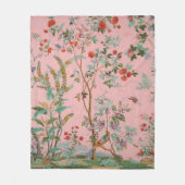 Couverture Polaire Chinoiserie rose (Devant)