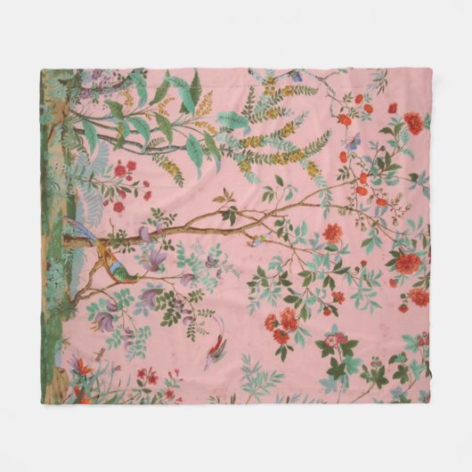 Couverture Polaire Chinoiserie rose (Devant (Horizontal))