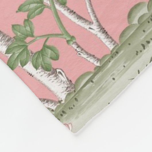 Couverture Polaire Chinoiserie rose (Coin)