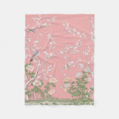 Couverture Polaire Chinoiserie rose (Devant)