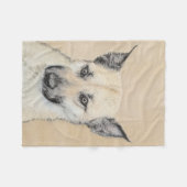 Couverture Polaire Chinook (Oreilles Pointées) Peinture - Art Origina (Devant (Horizontal))