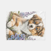 Couverture Polaire Chiot adorable berger australien (Devant (Horizontal))