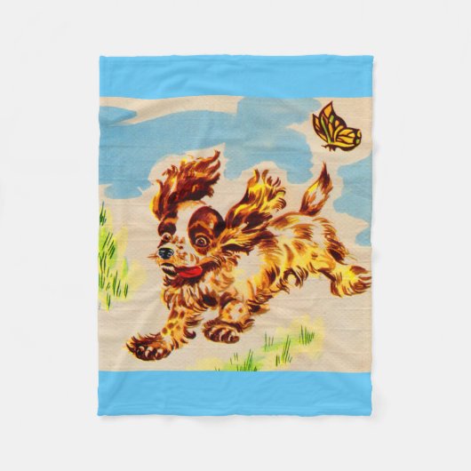 Couverture Polaire chiot adorable sur la course (Devant)