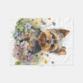 Couverture Polaire Chiot adorable Yorkshire Terrier (Devant (Horizontal))