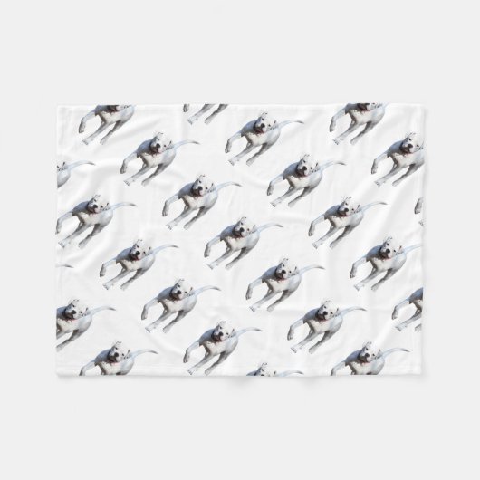 Couverture Polaire Chiot américain de bouledogue (Devant (Horizontal))