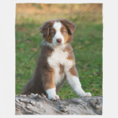 Couverture Polaire Chiot australien mignon de berger, confortable (Devant)