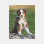 Couverture Polaire Chiot australien mignon de berger, confortable (Devant)
