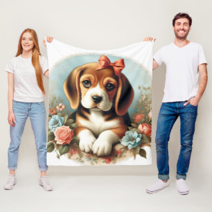 Couverture Polaire Chiot Beagle vintage