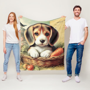 Couverture Polaire Chiot Beagle vintage
