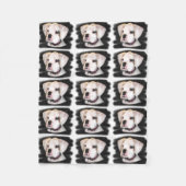 Couverture Polaire Chiot blanc de boxeur (Devant)
