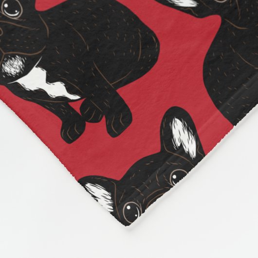 Couverture Polaire Chiot Brindle mignon de Frenchie (Coin)